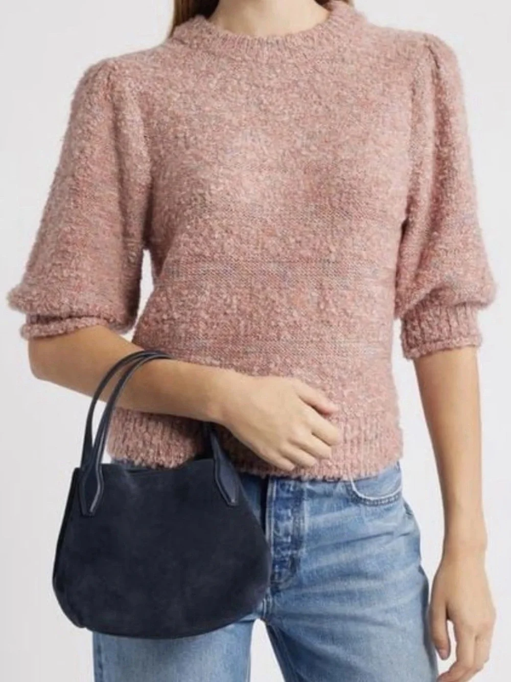 Madewell Navy Suede Crossbody Tote